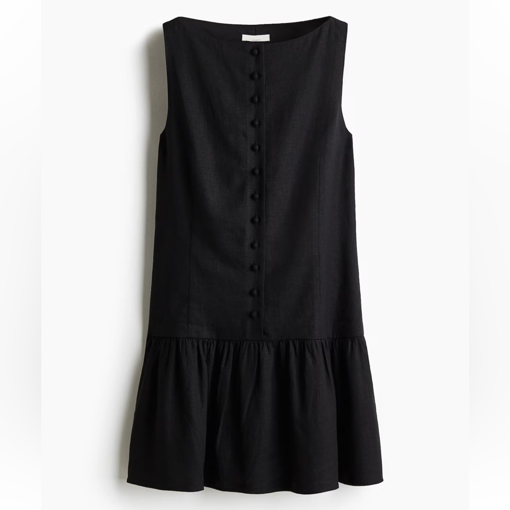 H&M LINEN-BLEND DRESS